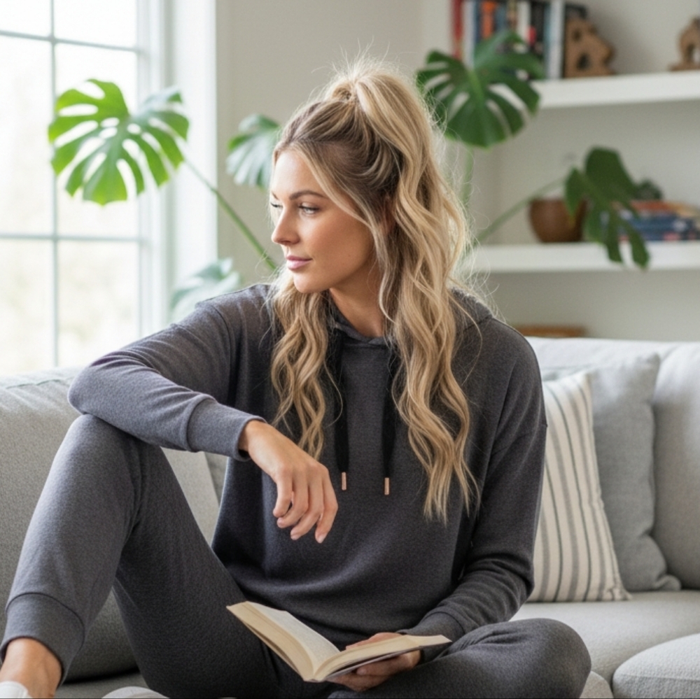 Diadora Charcoal Grey Comfy Hoodie (Sporty/loungewear)